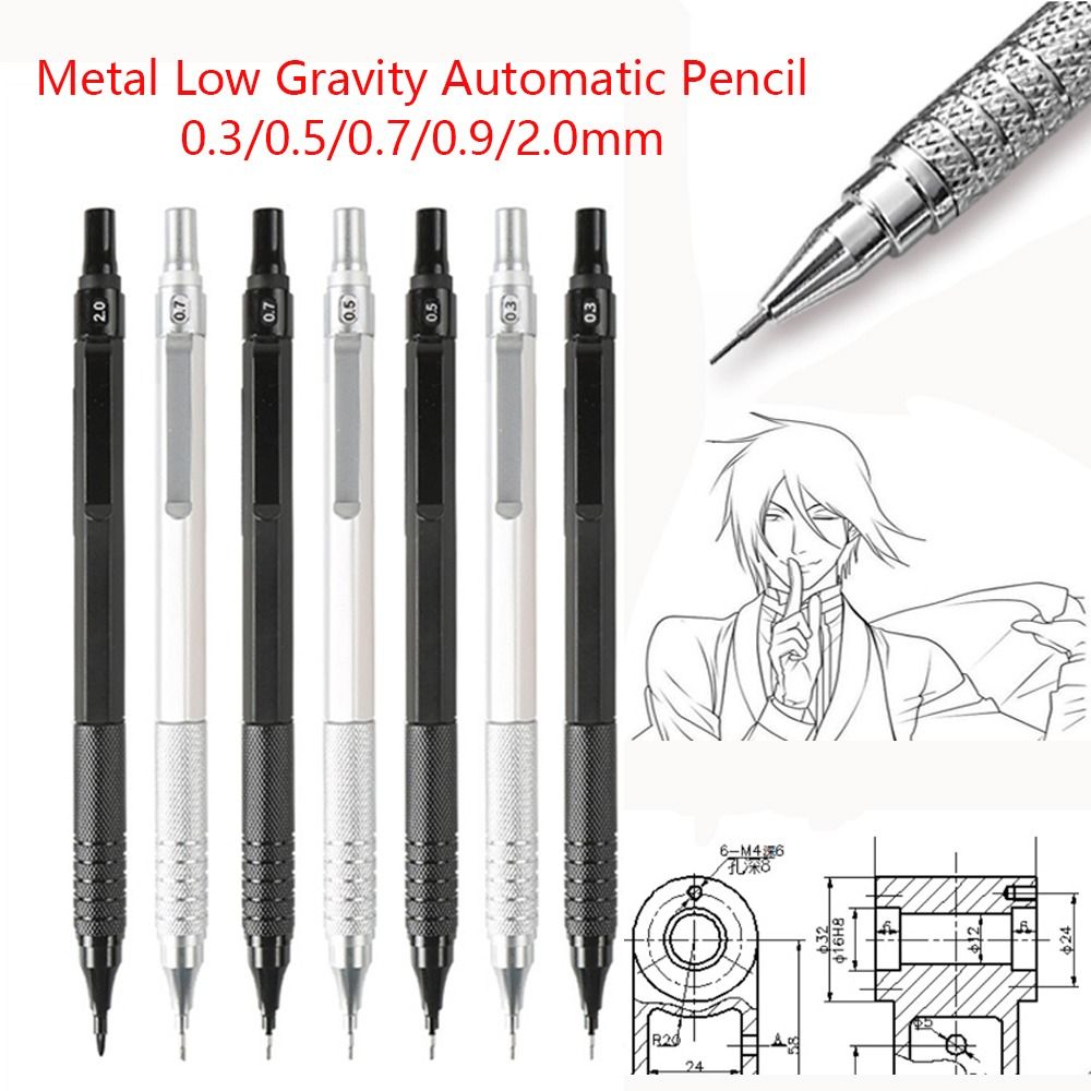 Mechanical Pencil 0.3 - Metal Mechanical Pencil Low Gravity 0.3/0.5/0.7/0.9/2.0mm