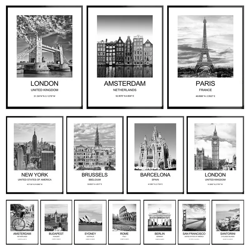 Ink Blotter Paper - City Poster New York London Paris