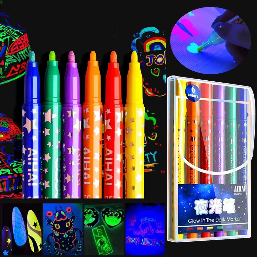 Correction Pen Fine - Luminous Neon Fluorescent Marker Set, Water