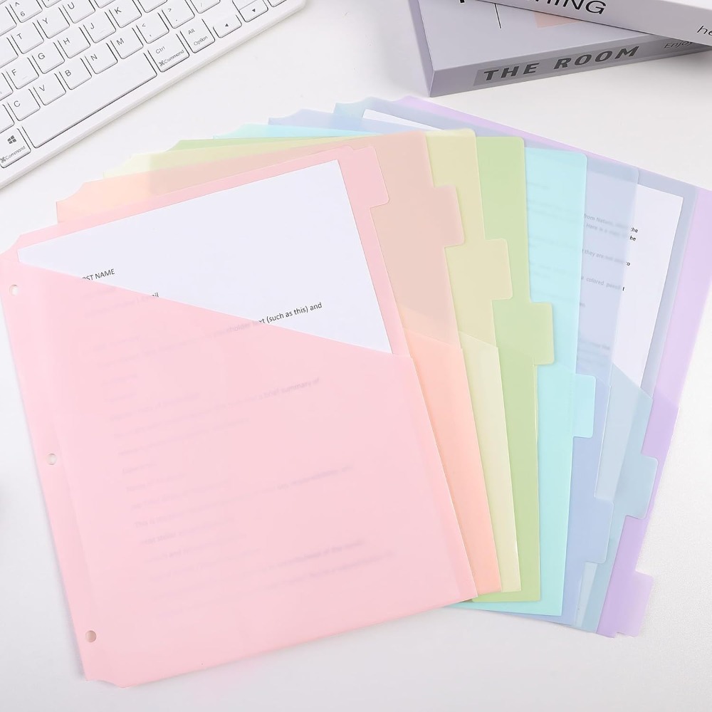 Tab Divider A4 - 8 pcs Durable A4 Pastel Binder