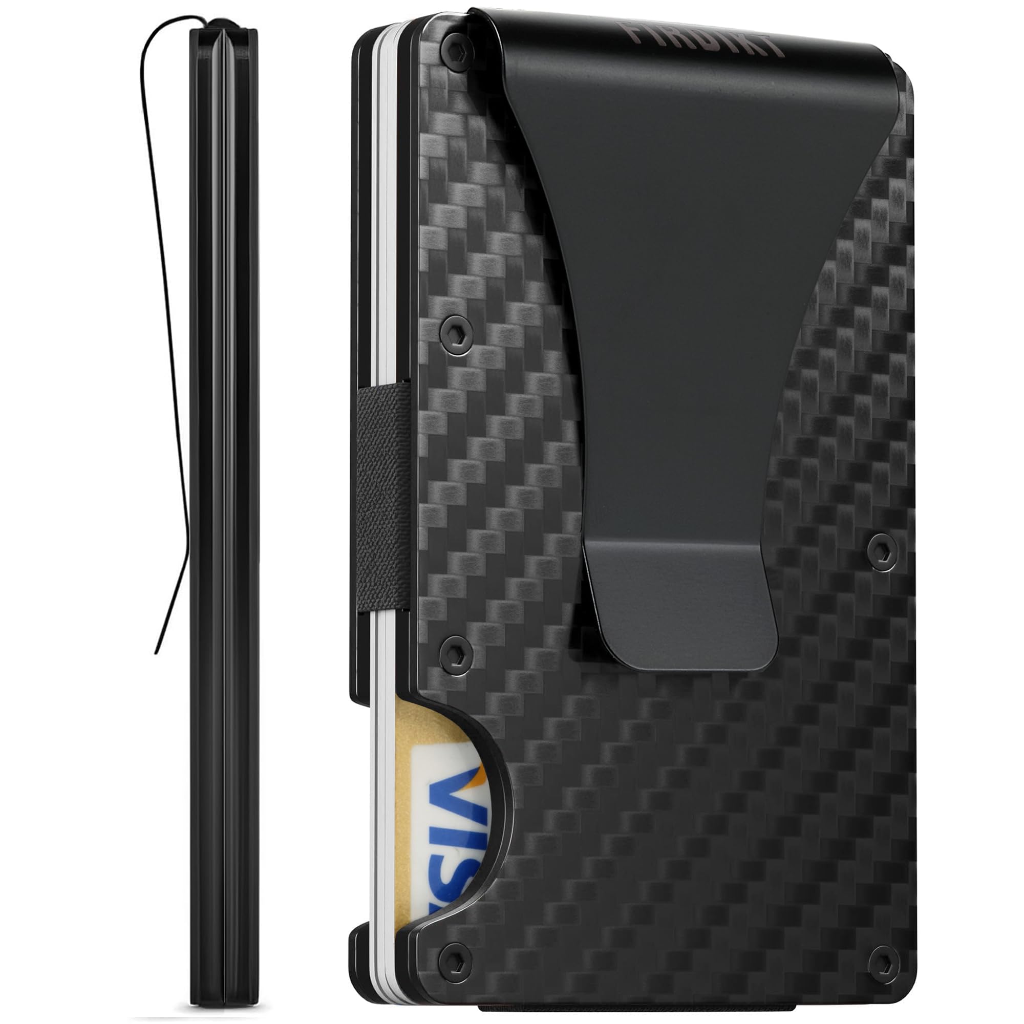 Index Card Holder - Carbon Fiber Wallet, Metal Money Clip