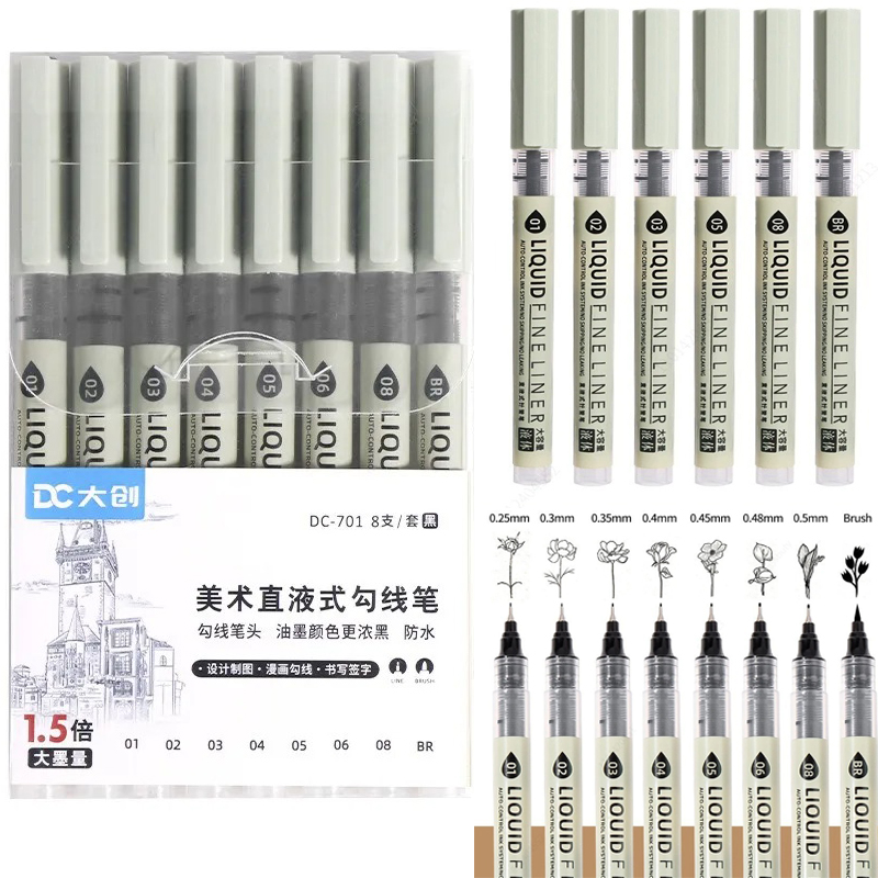12 Tibs Black Pen Fine Line Sk - Correction Pen Fine 评论和价格