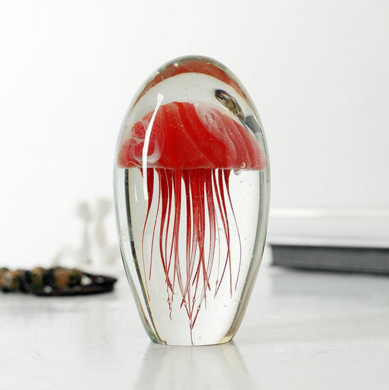 Miniature 3D Jellyfish Crystal - Paper Weight Crystal 评论和价格