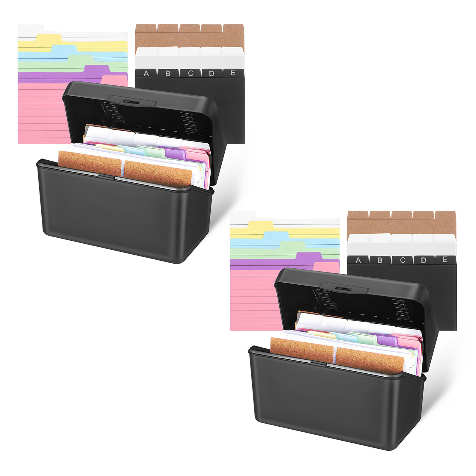 2Sets Desktop Card Storage Box - Card Index Box 评论和价格