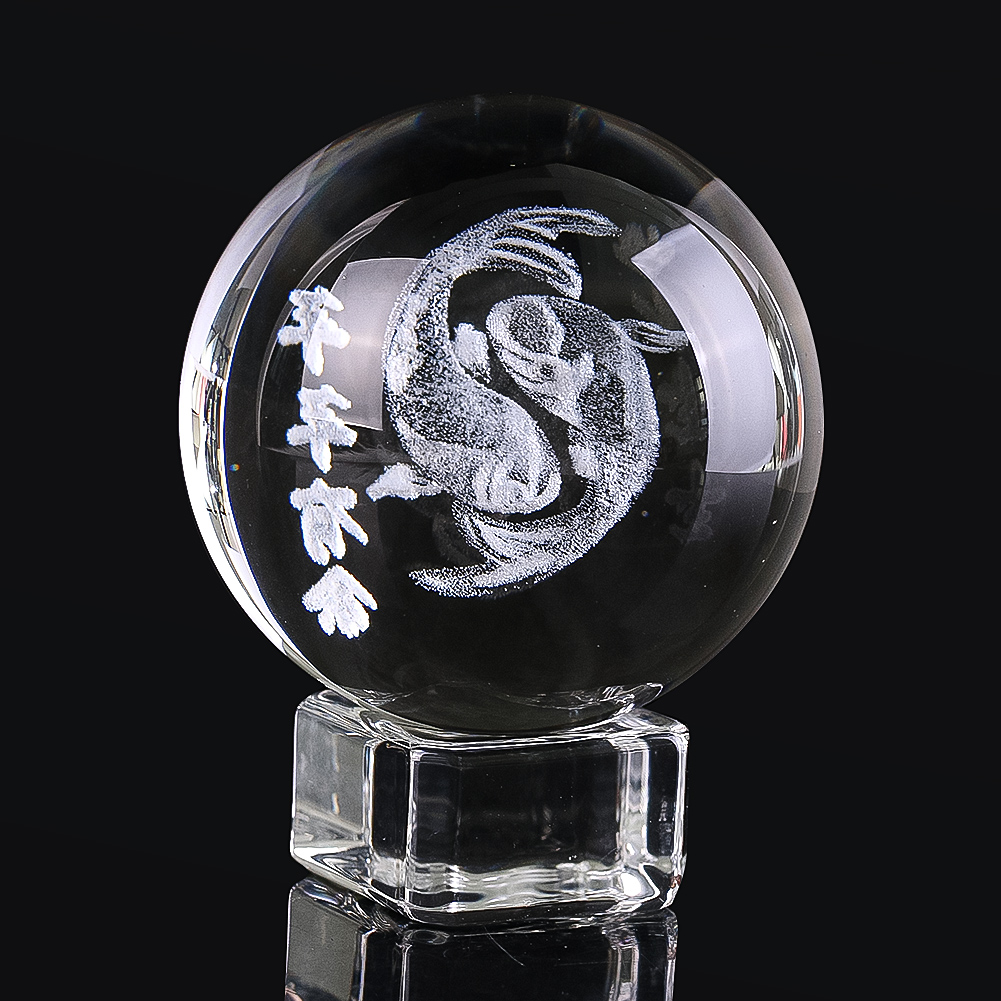 50mm 3D Engraved Crystal Ball  - Paper Weight Crystal 评论和价格