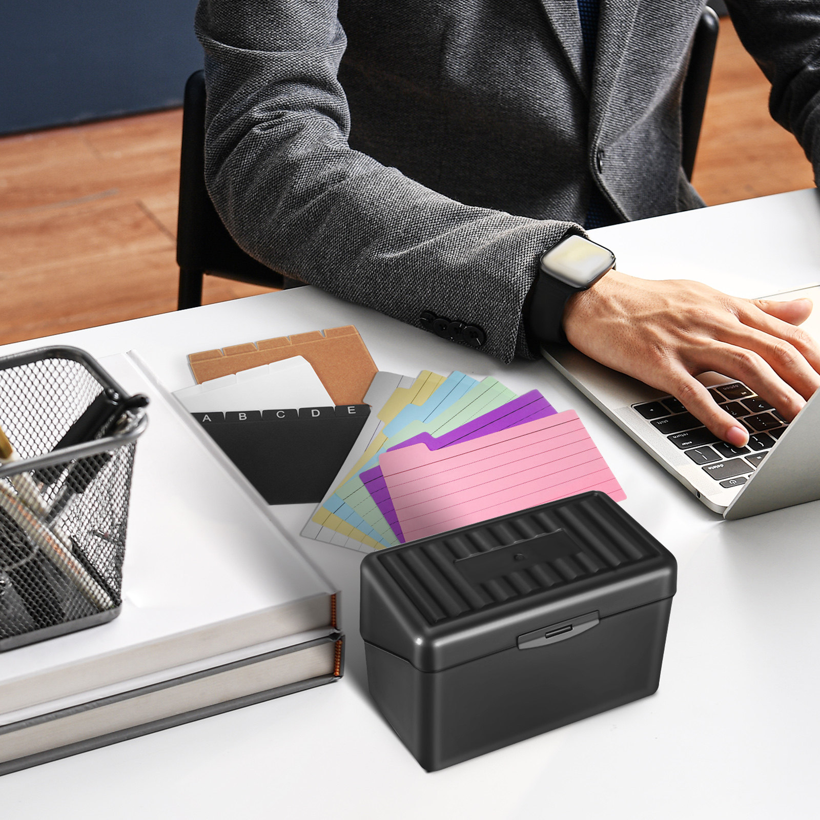 1Set Desktop Card Organizer Bo - Card Index Box 评论和价格