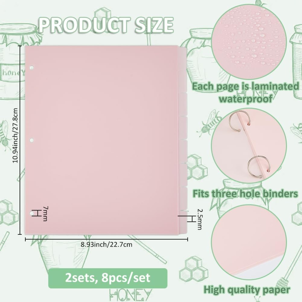 16 Sheets 3 Ring A4 Pink Binde - Tab Divider A4 评论和价格