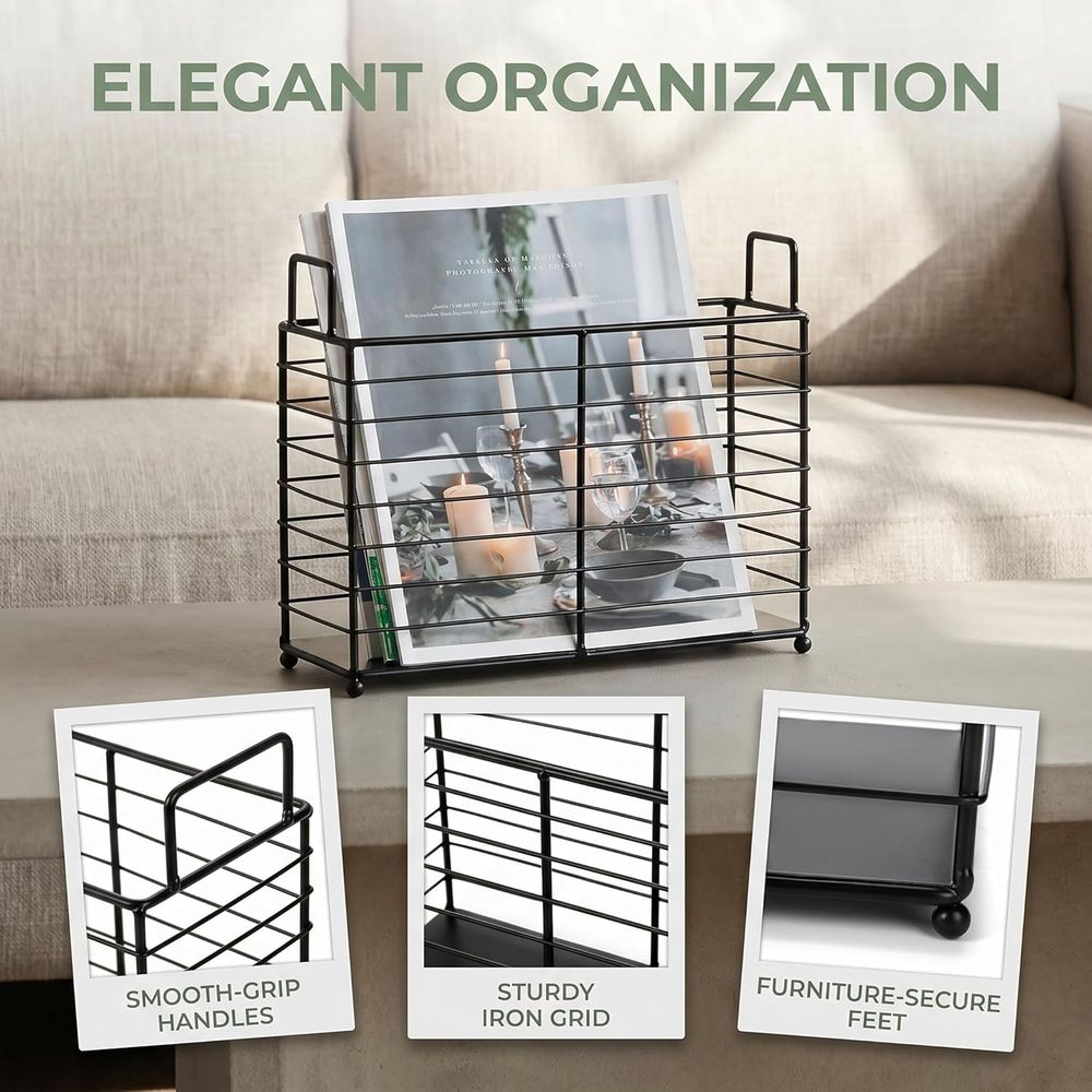Metal Magazine Rack, Newspaper - Magazine Holder Rack 评论和价格
