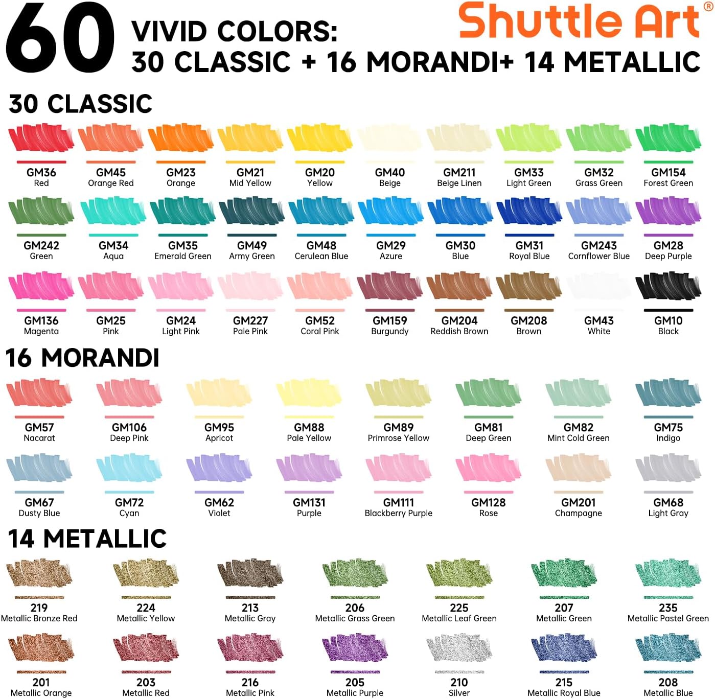 Shuttle Art 60 Colors Dual Tip - Correction Pen Fine 评论和价格