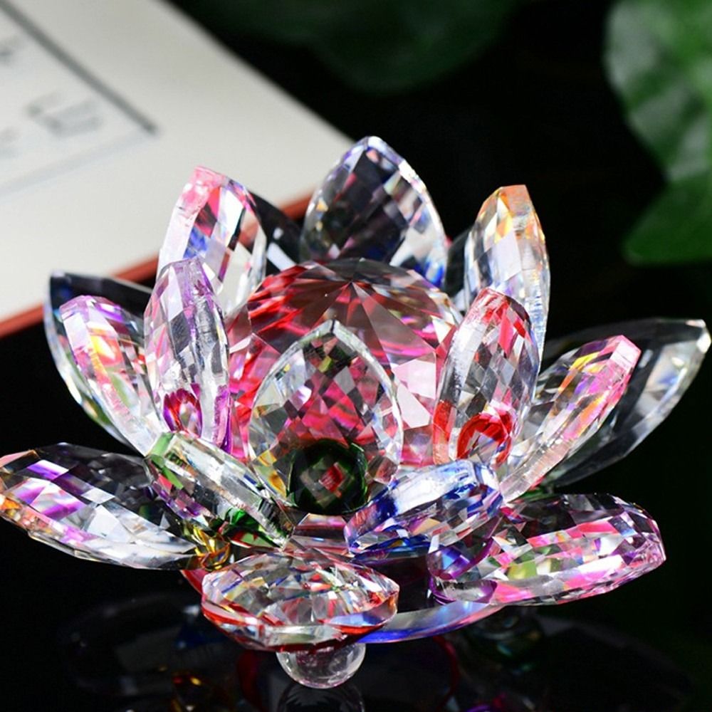 Crystal Lotus Flower Figurine  - Paper Weight Crystal 评论和价格