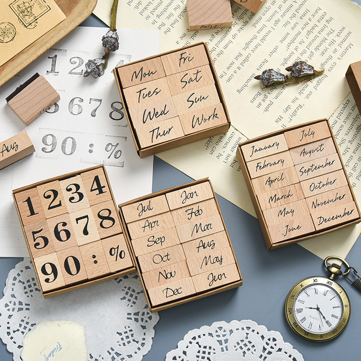 Wooden Rubber Date Stamp,12 Mo - Rubber Date Stamp 评论和价格