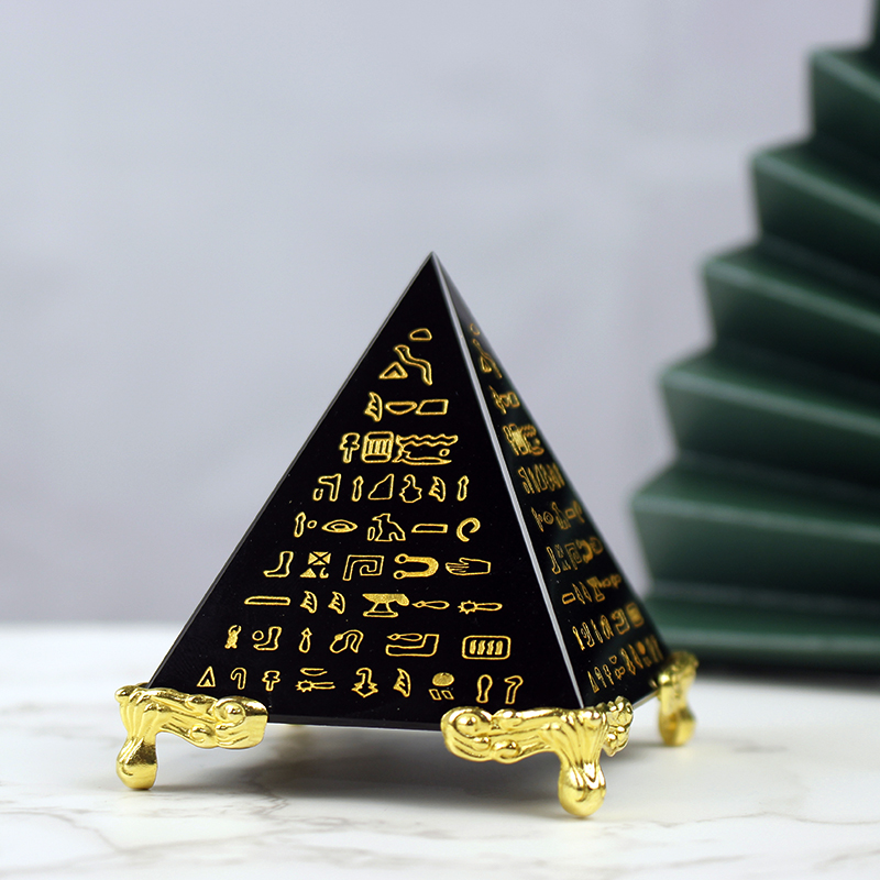 Egypt Crystal Obsidian Pyramid - Paper Weight Crystal 评论和价格