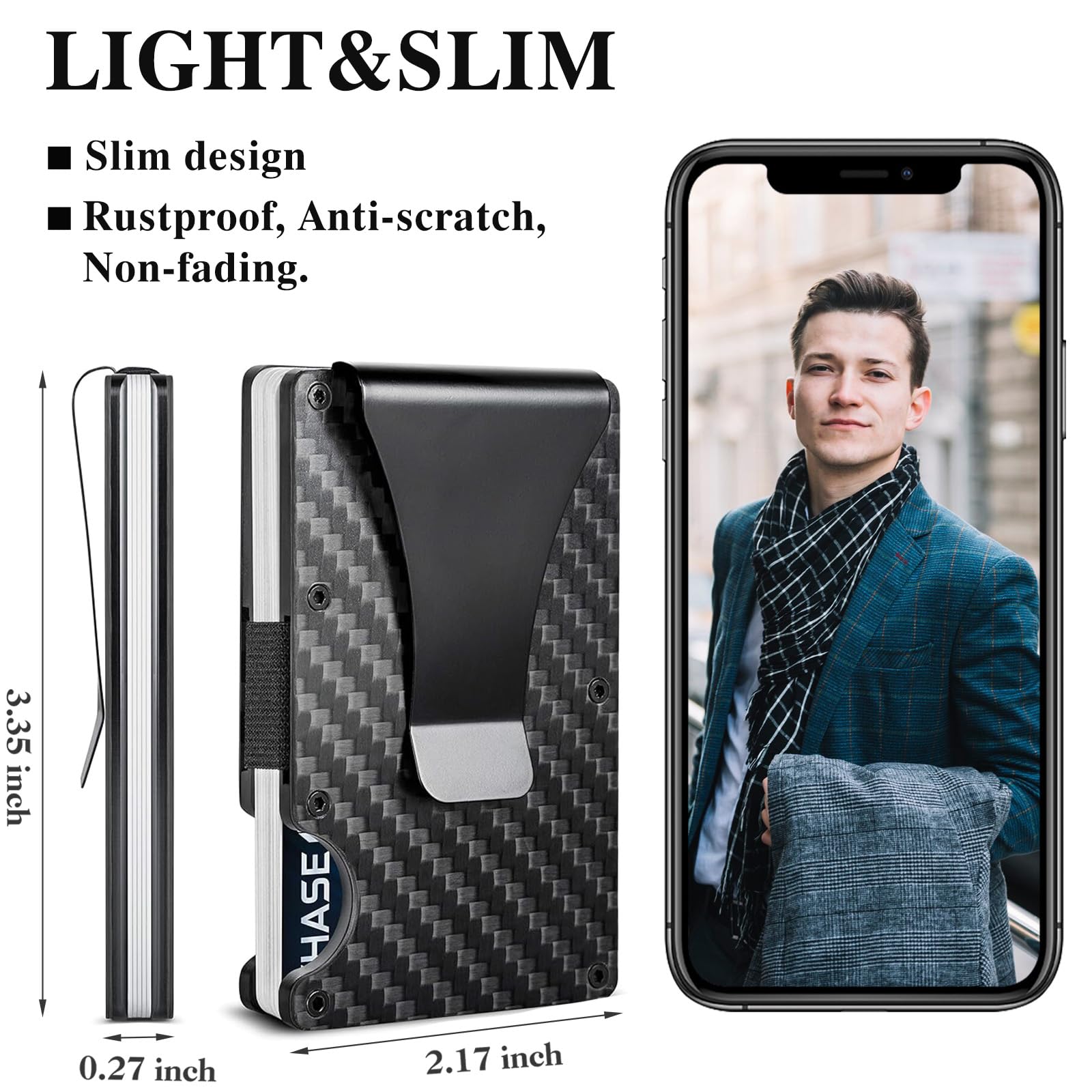 Carbon Fiber Wallet, Metal Mon - Index Card Holder 评论和价格