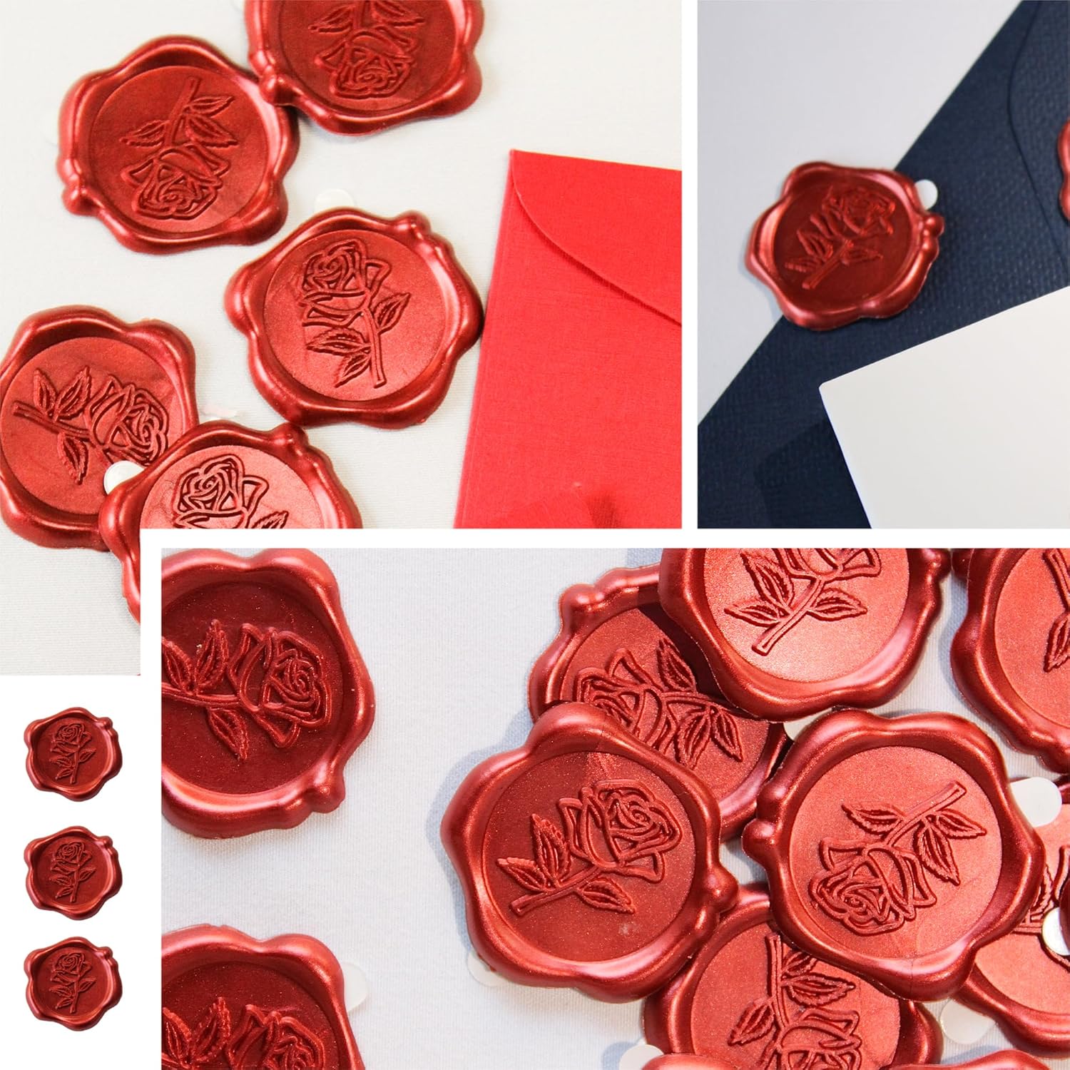 25pcs/set 3D Rose Flower Shape - Wax Seal Stamp Set 评论和价格