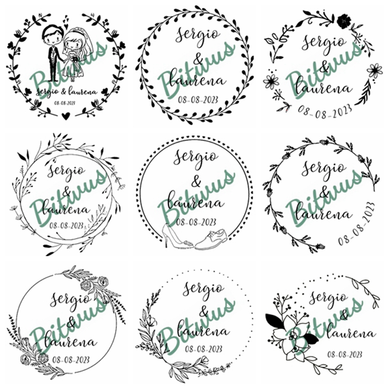 Custom Wedding Stamp inked sta - Rubber Date Stamp 评论和价格