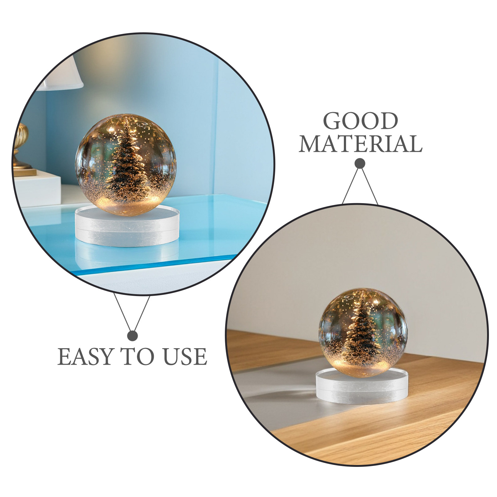 2Pcs Transparent Round Glass P - Book Weight Glass 评论和价格
